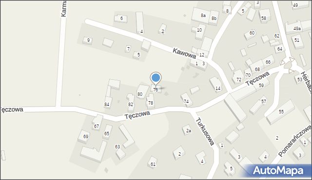 Ruszowice, Tęczowa, 76, mapa Ruszowice