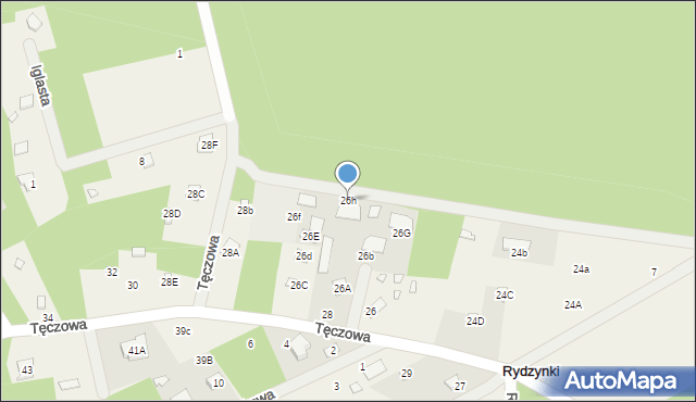 Rydzynki, Tęczowa, 26h, mapa Rydzynki