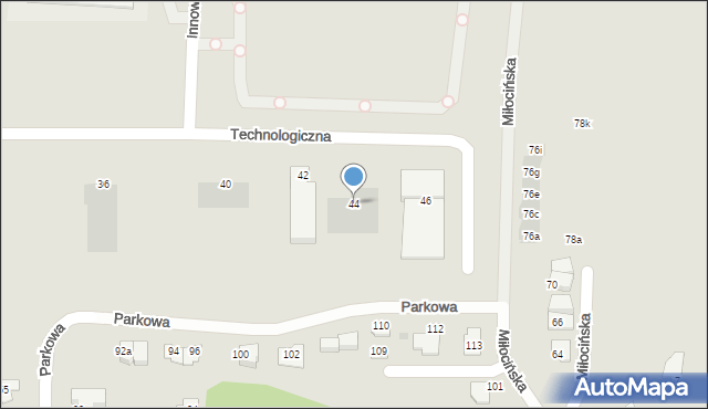 Rzeszów, Technologiczna, 44, mapa Rzeszów