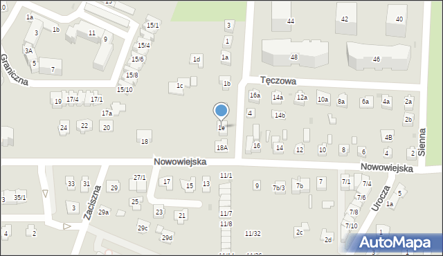 Rzeszów, Tęczowa, 1e, mapa Rzeszów