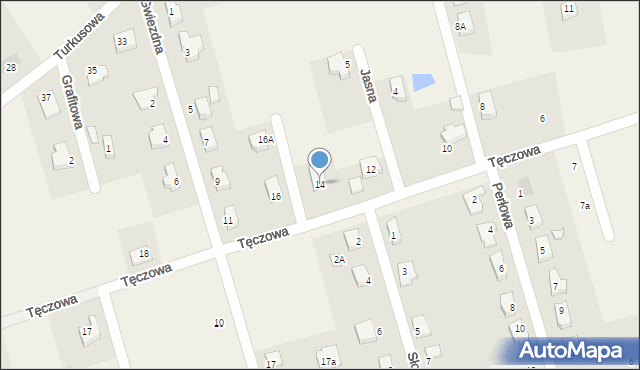 Sobin, Tęczowa, 14, mapa Sobin