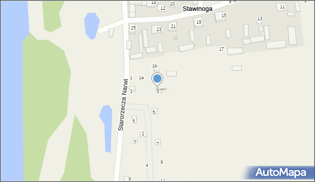 Stawinoga, Tęczowa, 3, mapa Stawinoga