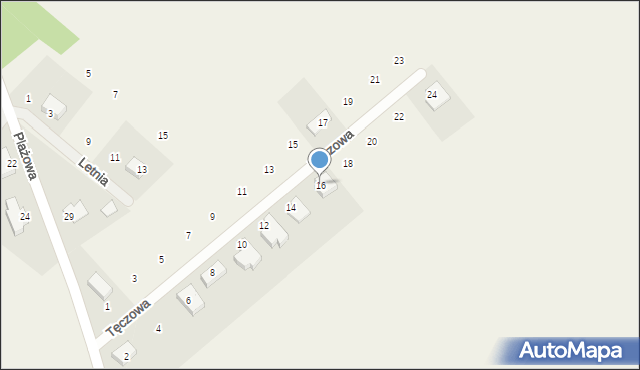 Strzelce Górne, Tęczowa, 16, mapa Strzelce Górne