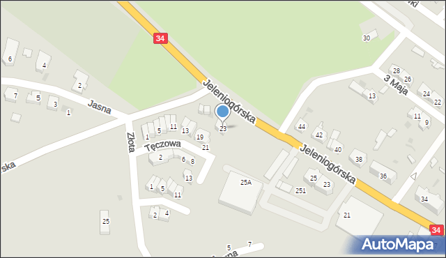 Świebodzice, Tęczowa, 23, mapa Świebodzice