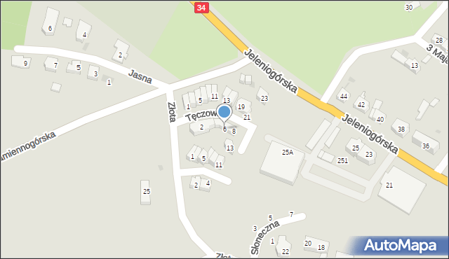 Świebodzice, Tęczowa, 6, mapa Świebodzice