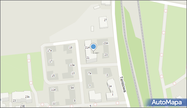 Szczecin, Tenisowa, 21, mapa Szczecina