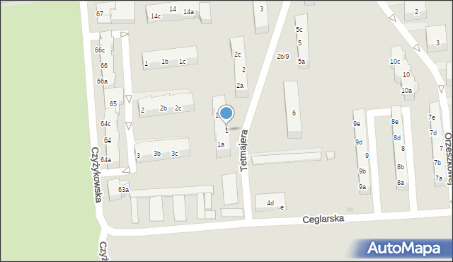Tczew, Tetmajera, 1, mapa Tczew