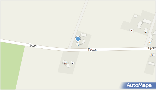 Tęcza, Tęcza, 1, mapa Tęcza