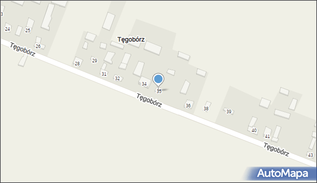 Tęgobórz, Tęgobórz, 35, mapa Tęgobórz