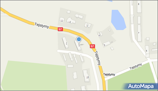 Tejstymy, Tejstymy, 1, mapa Tejstymy