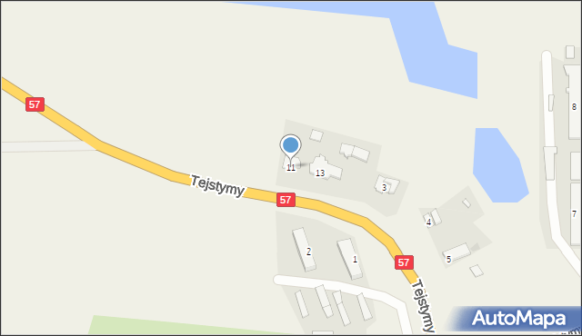 Tejstymy, Tejstymy, 11, mapa Tejstymy