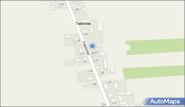 Teklinów, Teklinów, 132, mapa Teklinów