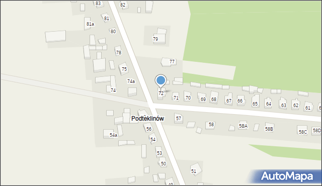 Teklinów, Teklinów, 72, mapa Teklinów