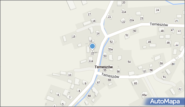 Temeszów, Temeszów, 12, mapa Temeszów