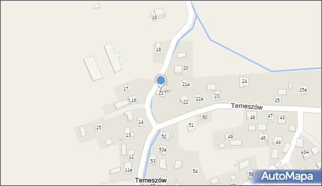 Temeszów, Temeszów, 21, mapa Temeszów