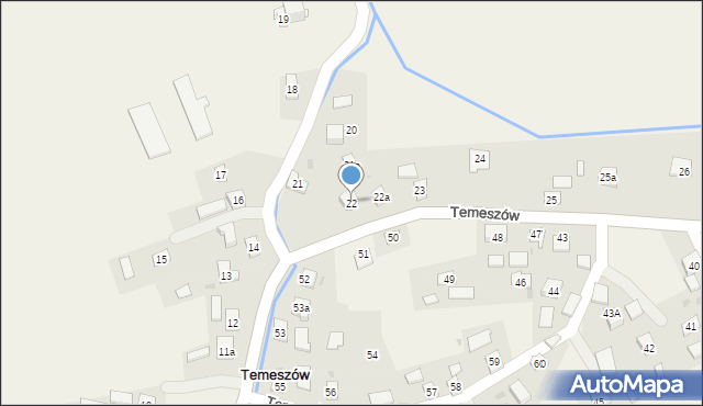 Temeszów, Temeszów, 22, mapa Temeszów