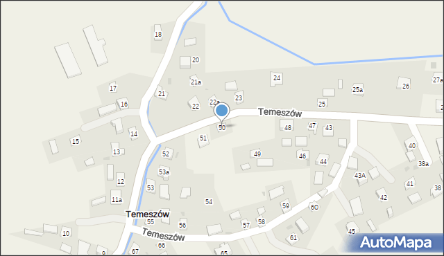 Temeszów, Temeszów, 50, mapa Temeszów