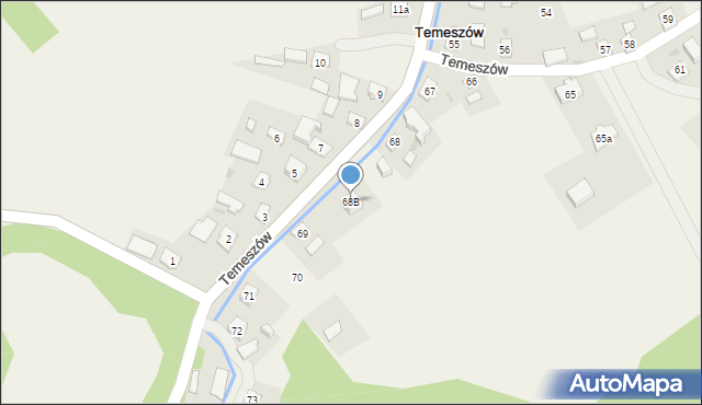 Temeszów, Temeszów, 68B, mapa Temeszów