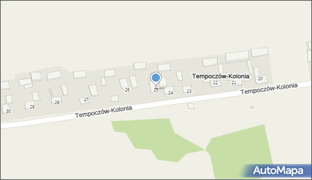 Tempoczów-Kolonia, Tempoczów-Kolonia, 25, mapa Tempoczów-Kolonia