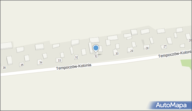 Tempoczów-Kolonia, Tempoczów-Kolonia, 31, mapa Tempoczów-Kolonia