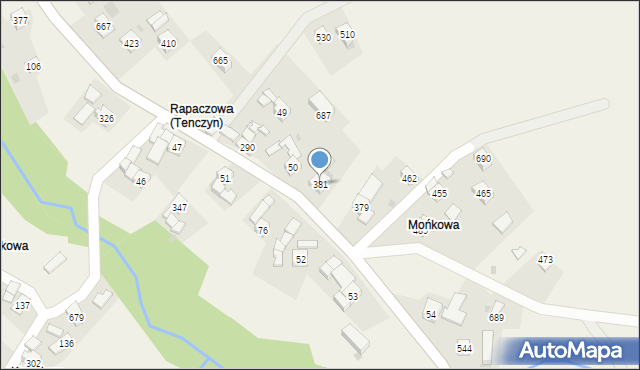 Tenczyn, Tenczyn, 381, mapa Tenczyn