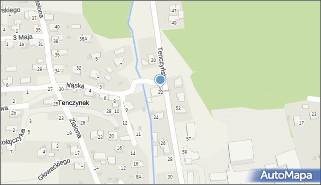 Tenczynek, Tenczyńska, 22, mapa Tenczynek