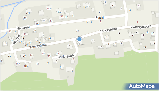 Tenczynek, Tenczyńska, 7, mapa Tenczynek