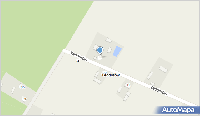 Teodorów, Teodorów, 13, mapa Teodorów