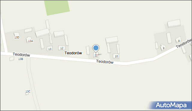 Teodorów, Teodorów, 11, mapa Teodorów