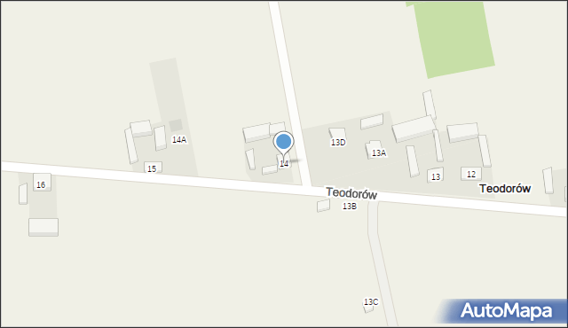 Teodorów, Teodorów, 14, mapa Teodorów