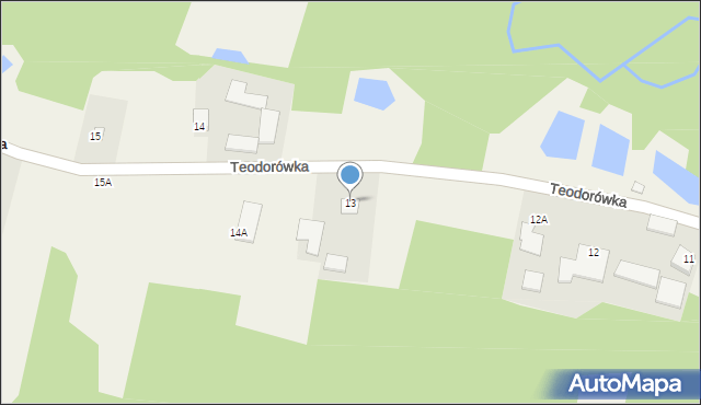 Teodorówka, Teodorówka, 13, mapa Teodorówka