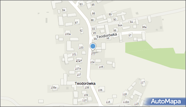 Teodorówka, Teodorówka, 103, mapa Teodorówka