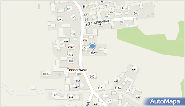 Teodorówka, Teodorówka, 105, mapa Teodorówka