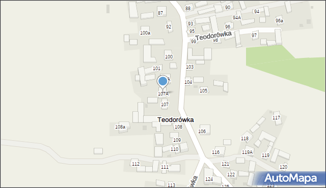 Teodorówka, Teodorówka, 107A, mapa Teodorówka