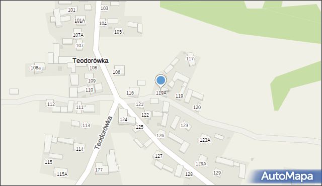 Teodorówka, Teodorówka, 119A, mapa Teodorówka