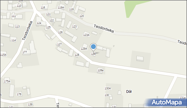 Teodorówka, Teodorówka, 129, mapa Teodorówka