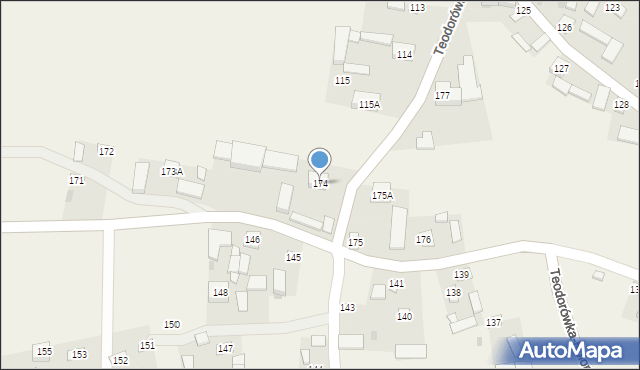 Teodorówka, Teodorówka, 174, mapa Teodorówka
