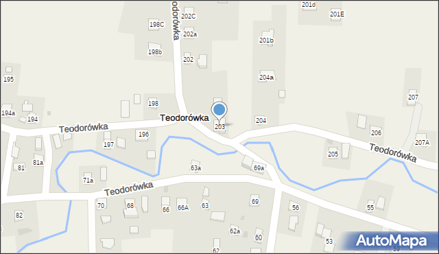 Teodorówka, Teodorówka, 203, mapa Teodorówka