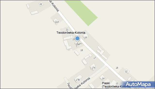 Teodorówka-Kolonia, Teodorówka-Kolonia, 20A, mapa Teodorówka-Kolonia