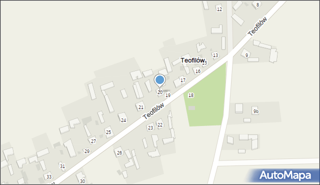 Teofilów, Teofilów, 20, mapa Teofilów