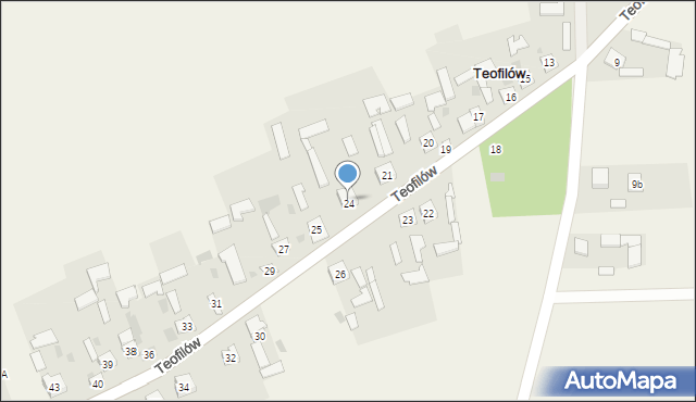 Teofilów, Teofilów, 25a, mapa Teofilów