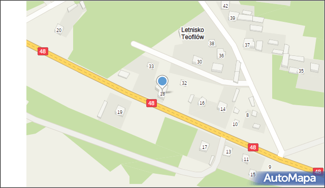 Teofilów, Teofilów, 18, mapa Teofilów