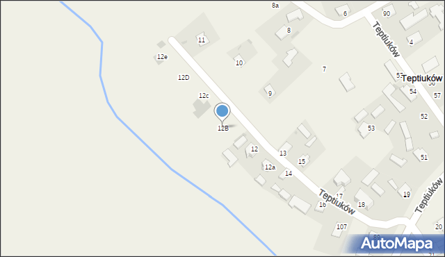 Teptiuków, Teptiuków, 12B, mapa Teptiuków