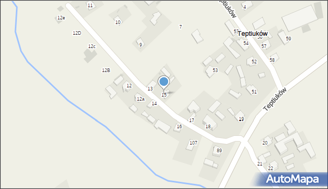 Teptiuków, Teptiuków, 15, mapa Teptiuków