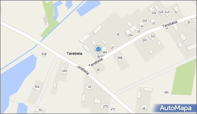 Terebela, Terebela, 38, mapa Terebela