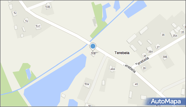 Terebela, Terebela, 50B, mapa Terebela