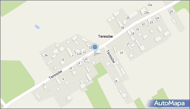 Teresów, Teresów, 13, mapa Teresów