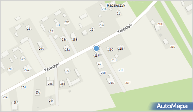 Tereszyn, Tereszyn, 21J, mapa Tereszyn