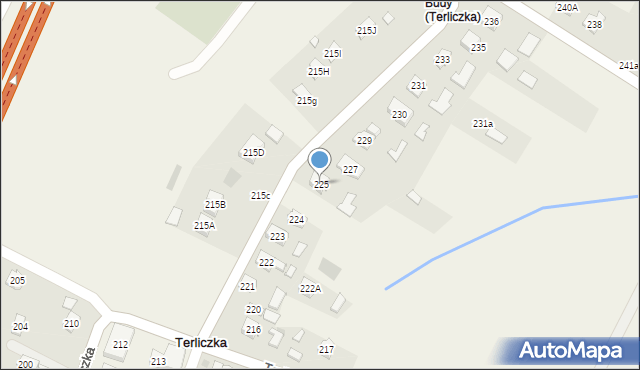 Terliczka, Terliczka, 225, mapa Terliczka