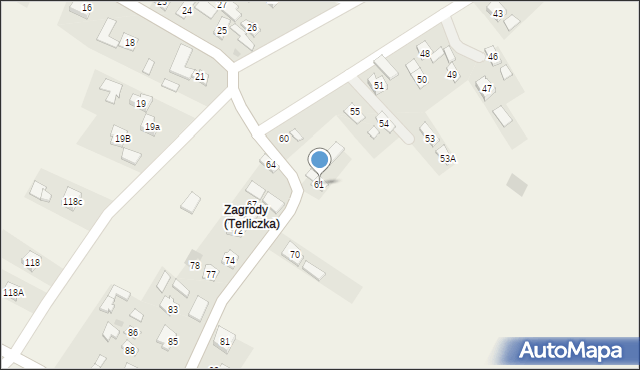 Terliczka, Terliczka, 61, mapa Terliczka